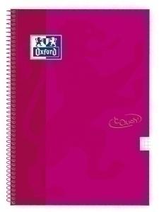 BLOC OXFORD SCHOOL TOUCH tapa EXTRA Fº 80h CUADRIC.4x4 90g ROSA FRAMBUESA