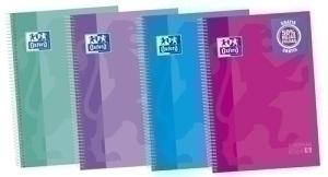 BLOC OXFORD SCHOOL EU.BOOK 5 micro.tapa EXTRA A4+ 120h CUADRIC.5x5 90g SURTIDO (col. tendencia) (50% hjs GRATIS)