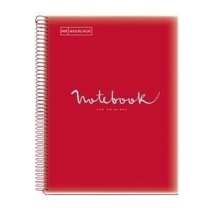 BLOC MIQUELRIUS EMOTIONS NOTEBOOK 5 micro.tapa PP A4 120h 90g CUADRIC.5x5 ROJO