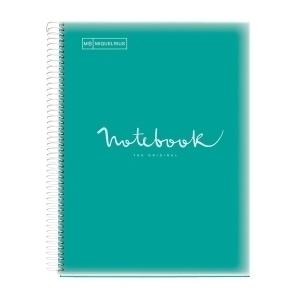 BLOC MIQUELRIUS EMOTIONS NOTEBOOK 5 micro.tapa PP A4 120h 90g CUADRIC.5x5 TURQUESA