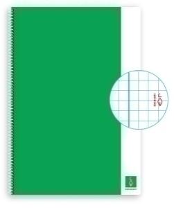 BLOC ESCOLOFI BASIC tapa DURA A4 80h CUADRIC.4x4 80g CON MARGEN VERDE