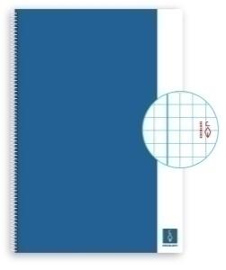 BLOC ESCOLOFI BASIC tapa DURA A4 80h CUADRIC.4x4 80g CON MARGEN AZUL