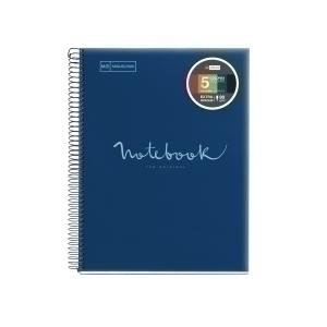 BLOC MIQUELRIUS EMOTIONS NOTEBOOK 5 micro.tapa PP A4 120h 90g HORIZONTAL MARINO