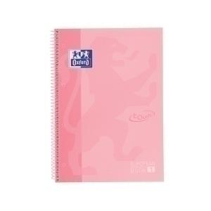 BLOC OXFORD SCHOOL EU.BOOK 1 TOUCH micro.tapa EXTRA A4+ 80h CUADRIC.5x5 90g FLAMINGO PASTEL