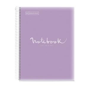 BLOC MIQUELRIUS EMOTIONS NOTEBOOK 5 micro.tapa PP A4 120h 90g CUADRIC.5x5 LAVANDA