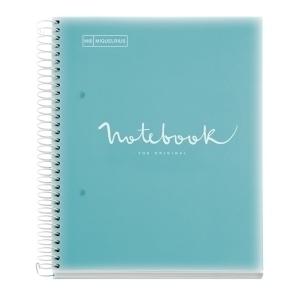 BLOC MIQUELRIUS EMOTIONS NOTEBOOK 8 micro.tapa PP A5 160h 90g CUADRIC.5x5 AZUL CIELO