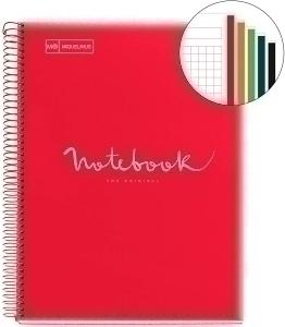 BLOC MIQUELRIUS EMOTIONS NOTEBOOK 5 micro.tapa PP A5 120h 90g HORIZONTAL ROJO