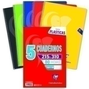 BLOC CLAIREFONTAINE  MIMESYS POLIPROPILENO Fº 80h 4x4 90g COLORES VIVOS PACK DE 5