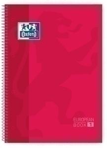 BLOC OXFORD SCHOOL EU.BOOK 1 micro.tapa EXTRA A4+  80h CUADRIC.5x5 90g ROJO