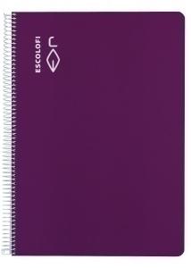 BLOC ESCOLOFI tapa DURA A4 80h CUADRIC.4x4 70g PAUTA C/MARGEN VIOLETA