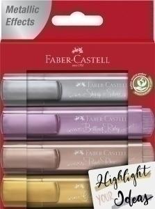 MARCADOR FLUOR FABER-CASTELL TEXTLINER 1546 METALICO estuche de 4