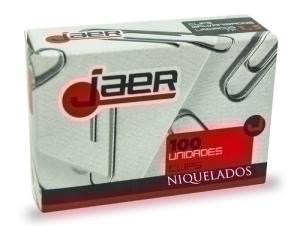 CLIP JAER Nº1,5 (26 mm.) LABIADO NIQUELADO CAJA de 100