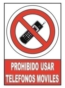 SEÑAL PROHIBIDO USAR TELEFONOS MOVILES