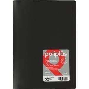 CARPETA FUNDAS (TARIFARIO) GRAFOPLAS PP FLEXIBLE POLIPLAS OPACO Fº 40 F. NEGRO