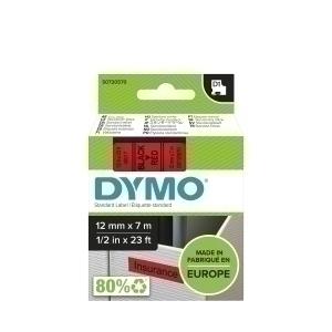 CINTA de ROTULAR DYMO LM D1 7m 12mm NEGRO sobre ROJO (45017)