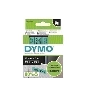 CINTA de ROTULAR DYMO LM D1 7m 12mm NEGRO sobre VERDE (45019)