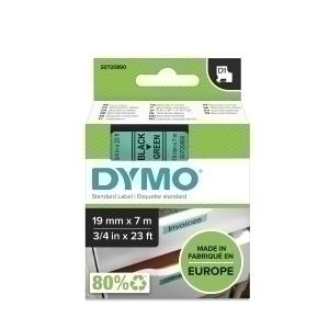 CINTA de ROTULAR DYMO LM D1 7m 19mm NEGRO sobre VERDE (45809)