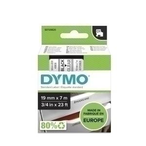 CINTA de ROTULAR DYMO LM D1 7m 19mm NEGRO sobre TRANSPARENTE (45800)