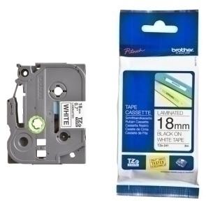 CINTA de ROTULAR BROTHER LAMINADA 8m 18mm NEGRO sobre BLANCO