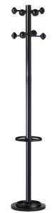 PERCHERO PIE UNILUX ACCUEIL METALICO 8 BOLAS 175x35 CON PARAGÜERO COLOR NEGRO