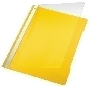 DOSIER FASTENER LEITZ (PLASTICO) PVC A4 con TARJETERO AMARILLO