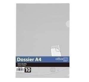 DOSIER UÑERO EXTRA OFFICE BOX A4 CRISTAL PAQUETE de 10