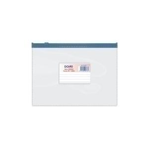 DOSIER SOBRE DOHE ZIPPER A5 APAISADO PVC TRANSPARENTE/AZUL