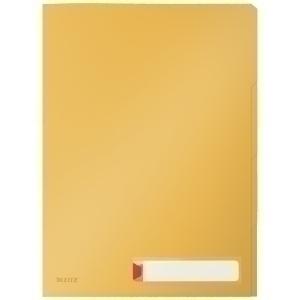 DOSIER ANGULO RECTO LEITZ COSY PP RECICLABLE SEMI OPACO A4 con PESTAÑAS AMARILLO PACK de 3