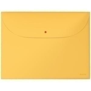 DOSIER SOBRE LEITZ COSY PP OPACO BROCHE A4 con DOS BOLSILLOS AMARILLO PACK DE 3