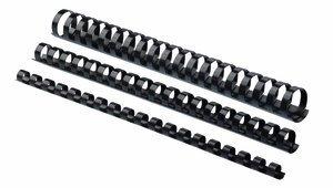 CANUTILLO PLASTICO FELLOWES 21 anillas paso US NEGRO 6 mm CAJA de 100