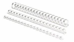 CANUTILLO PLASTICO FELLOWES 21 anillas paso US BLANCO 25 mm CAJA de 50