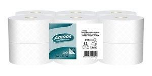 PAPEL HIGIENICO AMOOS PROFESSIONAL JUMBO 2 CAPAS 714 SERVICIOS 250 METROS BLANCO