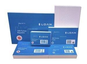 FICHAS LOAN RAYADAS 160x215mm (Nº5) paquete de 100