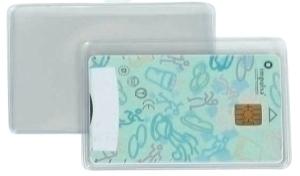 FUNDA PORTACARNET IBERPLAS PVC 150  REBAJE CRISTAL 55x85mm (NIF) PAQUETE de 50