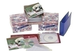 FUNDA CD/DVD IBERPLAS PVC 125x125 SOLAPA con TALAD. Y PROTECCION (140 ) PAQUETE de 10