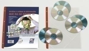FUNDA CD/DVD IBERPLAS PVC A4 con 4 TALAD. C/REFZO. 6 DPTO. (150 ) PAQUETE de 5