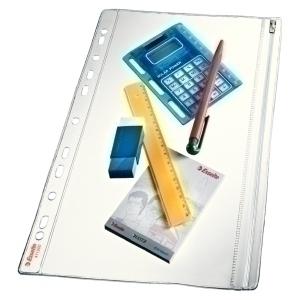 FUNDA MULTITALADRO C/CREMALLERA ESSELTE PVC 200  A4 11 TAL. BOLSA de 5