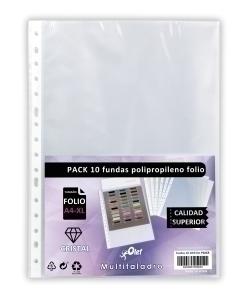 FUNDA MULTITALADRO OLEF PP  90  CRISTAL LISO Fº 16 TAL.RFZO. PACK DE 10