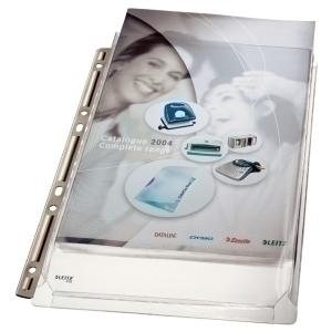 FUNDA MULTITALADRO FUELLE LEITZ 20mm PVC 170  LISO A4 6 TAL. CON REFUERZO METALICO BOLSA de 3
