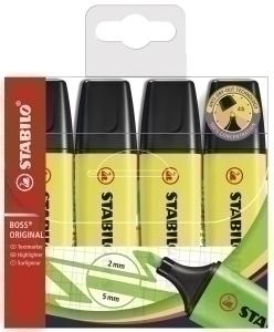 MARCADOR FLUOR STABILO BOSS 70 AMARILLO ESTUCHE de 4