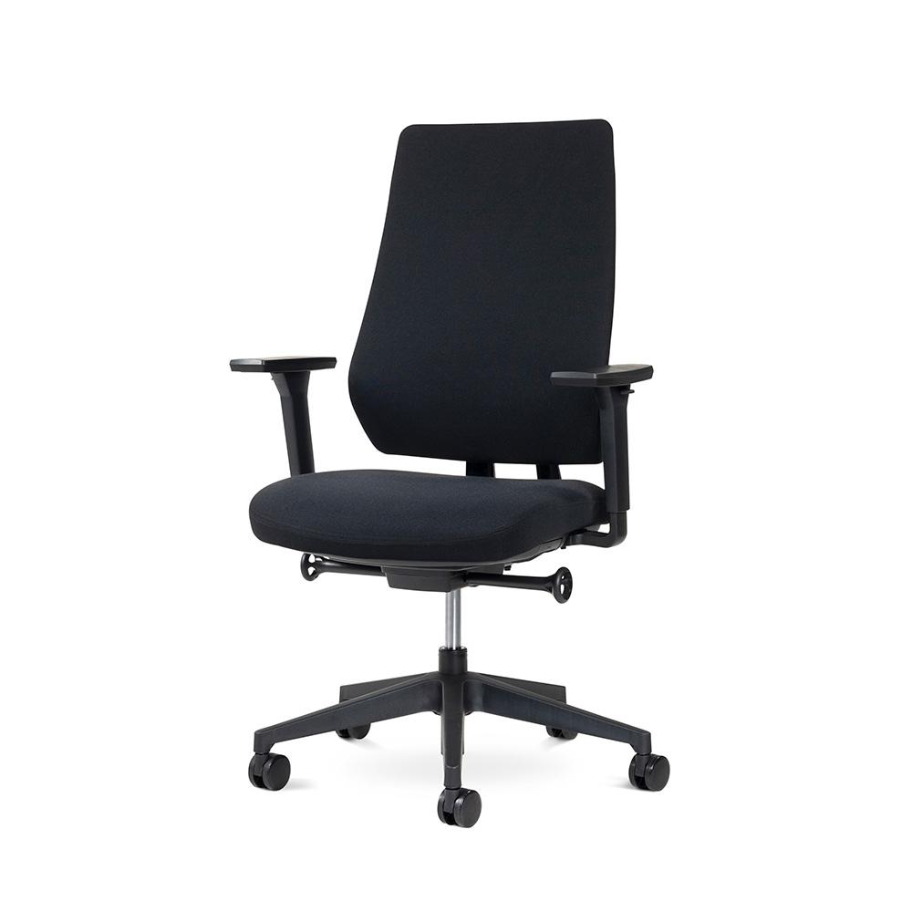 SILLA OFICINA OPERATIVA ROCADA RESPALDO TAPIZADO NEGRO /934-4