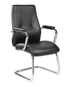 SILLA ROCADA CONFIDENTE BASE PATIN SIMILPIEL NEGRA /RD985