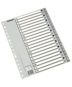 INDICE ESSELTE PP ALFABETICO A4 20 pestañas 16 taladros GRIS