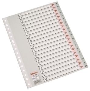 INDICE ESSELTE PP ALFABETICO Fº 20 pestañas 16 taladros GRIS con IND.COL.