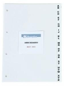 INDICE para LISTIN TELEFONICO IBERPLAS PVC ALFABETICO 12 pestañas 4 taladros