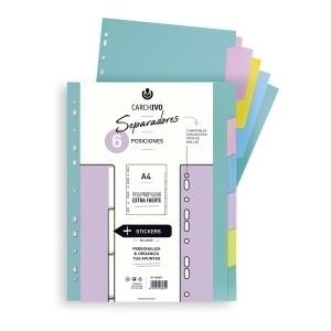SEPARADORES CARCHIVO SOFT PP EXTRA FUERTE A4 6 pestañas