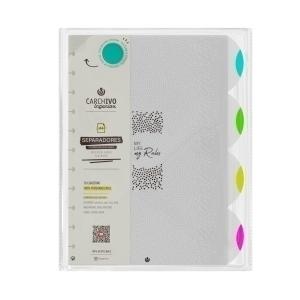 SEPARADORES CARCHIVO INGENIOX NEON PP EXTRA FUERTE A4 4 pestañas 11 taladros