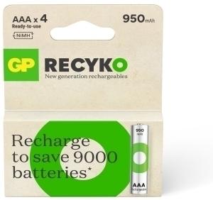 PILAS RECARGABLES GP 950 AAA 1000 mAh ALTA CAPACIDAD BLISTER de 4 (G140)