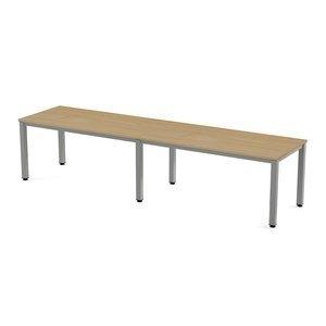 MESA ROCADA EXECUTIVE 360x80 ESTRUCTURA ALUMINIO TABLERO MELAMINA ROBLE