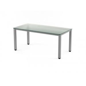 MESA ROCADA EXEC. 160x80 ALUMINIO/CRISTAL /2002AD05